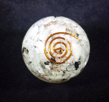 Load image into Gallery viewer, Medium (40-50mm) RAINBOW MOONSTONE Orgone Gemstone Sphere Orgone Sphere