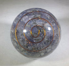 Load image into Gallery viewer, Large (60-70mm) BLUE AVENTURINE Orgone Gemstone Sphere Orgone Sphere