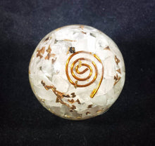 Load image into Gallery viewer, Medium (40-50mm) ROSE QUARTZ Orgone Gemstone Sphere Orgone Sphere