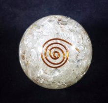 Load image into Gallery viewer, Medium (40-50mm) CLEAR QUARTZ Orgone Gemstone Sphere Orgone Sphere