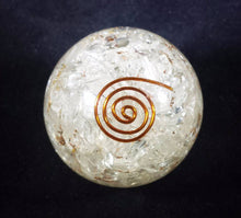 Load image into Gallery viewer, Medium (40-50mm) CLEAR QUARTZ Orgone Gemstone Sphere Orgone Sphere