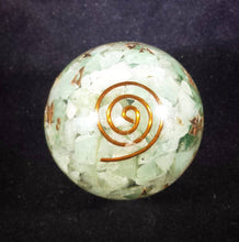 Load image into Gallery viewer, Medium (40-50mm) GREEN AVENTURINE Orgone Gemstone Sphere Orgone Sphere