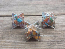 Load image into Gallery viewer, ORGONE 7 CHAKRA Gemstone Merkaba Star Orgone
