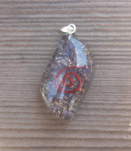 Load image into Gallery viewer, ORGONE BLUE AVENTURINE Gemstone Eye Shaped Pendant Orgone (One)