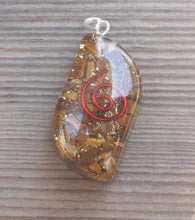 Load image into Gallery viewer, ORGONE TIGER EYE Gemstone Eye Shaped Pendant Orgone (One)