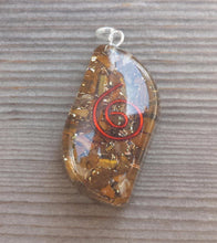 Load image into Gallery viewer, ORGONE TIGER EYE Gemstone Eye Shaped Pendant Orgone (One)