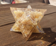 Load image into Gallery viewer, Extra Large (80-85MM) GOLDEN QUARTZ Orgone Gemstone Merkaba Star (One)