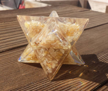 Load image into Gallery viewer, Extra Large (80-85MM) GOLDEN QUARTZ Orgone Gemstone Merkaba Star (One)