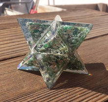Load image into Gallery viewer, Extra Large (80-85MM) JADE Orgone Gemstone Merkaba Star (One)