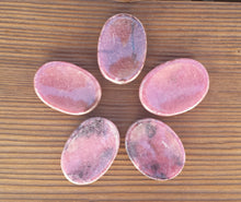 Load image into Gallery viewer, RHODONITE Worry Stone Natural Stone Hand Carved Gemstone Worry Stone