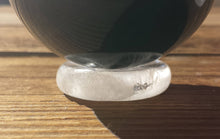 Load image into Gallery viewer, CLEAR QUARTZ Sphere Stand Natural Stone Hand Carved Gemstone Sphere Stand