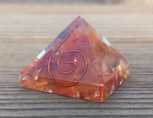 Load image into Gallery viewer, Small (25-30mm) CARNELIAN COIL Orgone Gemstone Pyramid Small Pyramid Orgone