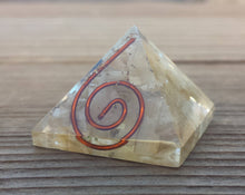 Load image into Gallery viewer, Small (25-30mm) MOONSTONE COIL Orgone Gemstone Pyramid Small Pyramid Orgone