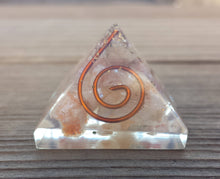 Load image into Gallery viewer, Small (25-30mm) SUNSTONE COIL Orgone Gemstone Pyramid Small Pyramid Orgone