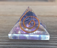 Load image into Gallery viewer, Small (25-30mm) AMETHYST COIL Orgone Gemstone Pyramid Small Pyramid Orgone