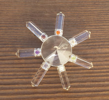 Load image into Gallery viewer, CLEAR QUARTZ Natural Gemstone Energy Generator with chakra stones
