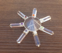 Load image into Gallery viewer, CLEAR QUARTZ Natural Gemstone Energy Generator with chakra stones