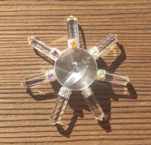 Load image into Gallery viewer, CLEAR QUARTZ Natural Gemstone Energy Generator with chakra stones