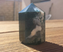 Load image into Gallery viewer, NATURAL MOSS AGATE Carved Faceted Point Gemstone Crystal  Point