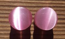 Load image into Gallery viewer, Pair of PINK CATS EYE Plugs Gauges Body Jewelry Double Flared - Pick Size