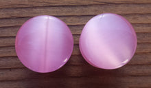 Load image into Gallery viewer, Pair of PINK CATS EYE Plugs Gauges Body Jewelry Double Flared - Pick Size