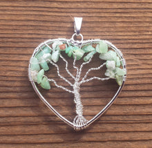 Load image into Gallery viewer, Heart Style CHRYSOPRASE Tree Of Life Wire Wrapped Pendant Stone Natural Gemstone
