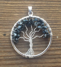 Load image into Gallery viewer, SNOWFLAKE OBSIDIAN Tree Of Life Wire Wrapped Pendant Stone Natural Gemstone