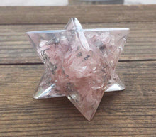 Load image into Gallery viewer, Extra Large (80-85MM) ROSE QUARTZ Orgone Gemstone Merkaba Star (One)