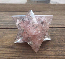 Load image into Gallery viewer, Extra Large (80-85MM) ROSE QUARTZ Orgone Gemstone Merkaba Star (One)