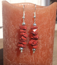 Load image into Gallery viewer, Natural RED JASPER Handmade Gemstone Chip EARRINGS