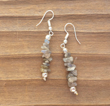 Load image into Gallery viewer, Natural LABRADORITE Handmade Gemstone Chip EARRINGS