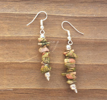 Load image into Gallery viewer, Natural UNAKITE Handmade Gemstone Chip EARRINGS