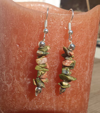 Load image into Gallery viewer, Natural UNAKITE Handmade Gemstone Chip EARRINGS