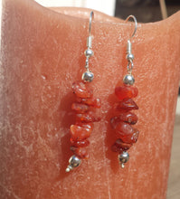 Load image into Gallery viewer, Natural CARNELIAN Handmade Gemstone Chip EARRINGS