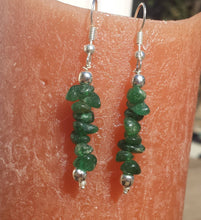 Load image into Gallery viewer, Natural GREEN JADE Handmade Gemstone Chip EARRINGS