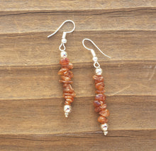 Load image into Gallery viewer, Natural HESSONITE GARNET Handmade Gemstone Chip EARRINGS