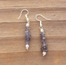 Load image into Gallery viewer, Natural IOLITE Handmade Gemstone Chip EARRINGS