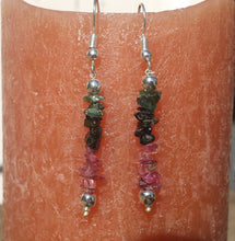 Load image into Gallery viewer, Natural MULTI TOURMALINE Handmade Gemstone Chip EARRINGS