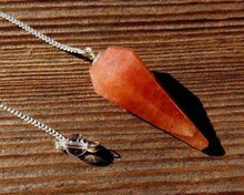 Load image into Gallery viewer, RED AVENTURINE Natural Stone Gemstone Faceted Pendulum