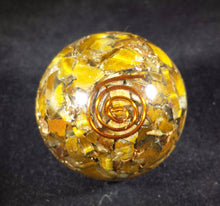 Load image into Gallery viewer, Medium (40-50mm) TIGER EYE Orgone Gemstone Sphere Orgone Sphere