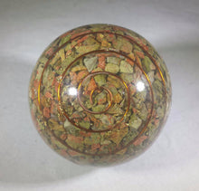 Load image into Gallery viewer, Large (60-70mm) UNAKITE Orgone Gemstone Sphere Orgone Sphere
