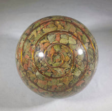Load image into Gallery viewer, Large (60-70mm) UNAKITE Orgone Gemstone Sphere Orgone Sphere
