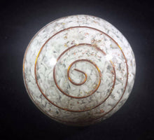 Load image into Gallery viewer, Large (60-70mm) HOWLITE Orgone Gemstone Sphere Orgone Sphere