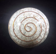 Load image into Gallery viewer, Large (60-70mm) HOWLITE Orgone Gemstone Sphere Orgone Sphere