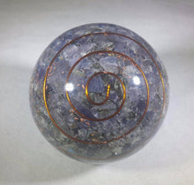 Load image into Gallery viewer, Large (60-70mm) BLUE AVENTURINE Orgone Gemstone Sphere Orgone Sphere