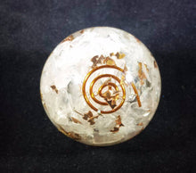 Load image into Gallery viewer, Medium (40-50mm) ROSE QUARTZ Orgone Gemstone Sphere Orgone Sphere