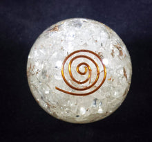 Load image into Gallery viewer, Medium (40-50mm) CLEAR QUARTZ Orgone Gemstone Sphere Orgone Sphere