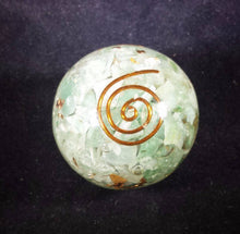 Load image into Gallery viewer, Medium (40-50mm) GREEN AVENTURINE Orgone Gemstone Sphere Orgone Sphere