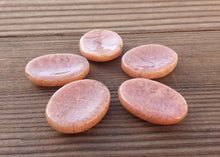 Load image into Gallery viewer, PEACH MOONSTONE Worry Stone Natural Stone Hand Carved Gemstone Worry Stone