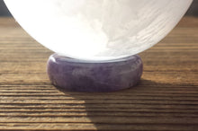 Load image into Gallery viewer, AMETHYST Sphere Stand Natural Stone Hand Carved Gemstone Sphere Stand
